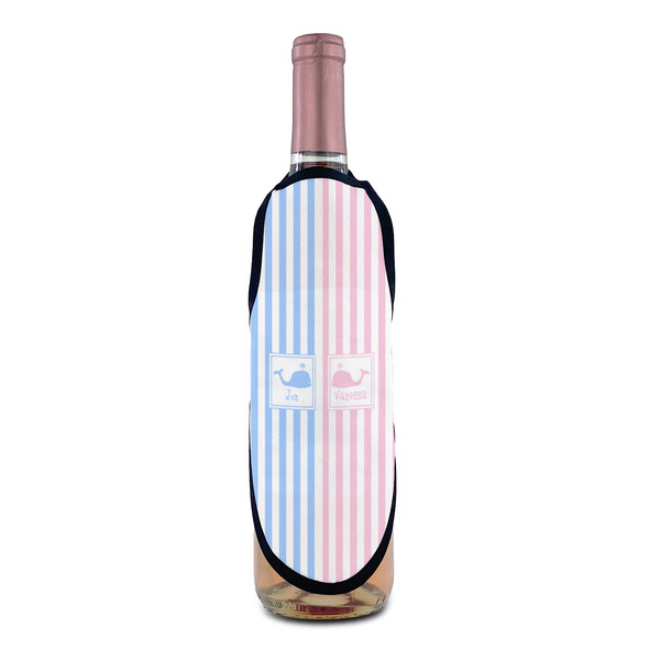 Striped w/ Whales Wine Bottle Apron - IN CONTEXT