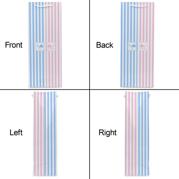 Striped w/ Whales Wine Gift Bag - Matte - Approval