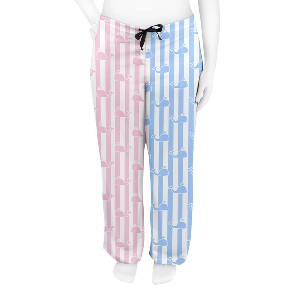 Striped w/ Whales Women's Pj on model - Front