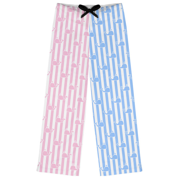 Custom Striped w/ Whales Womens Pajama Pants - XS