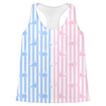 Striped w/ Whales Womens Racerback Tank Top - Large