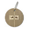 Striped w/ Whales Wood Luggage Tags - Round - Front/Main