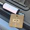 Striped w/ Whales Wood Luggage Tags - Square - Lifestyle