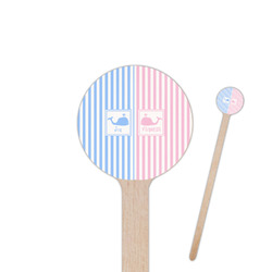 Striped w/ Whales Round Wooden Stir Sticks (Personalized)