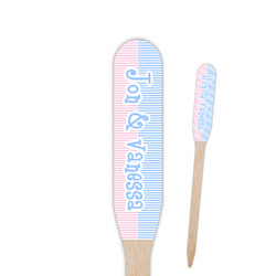Striped w/ Whales Paddle Wooden Food Picks - Single Sided (Personalized)