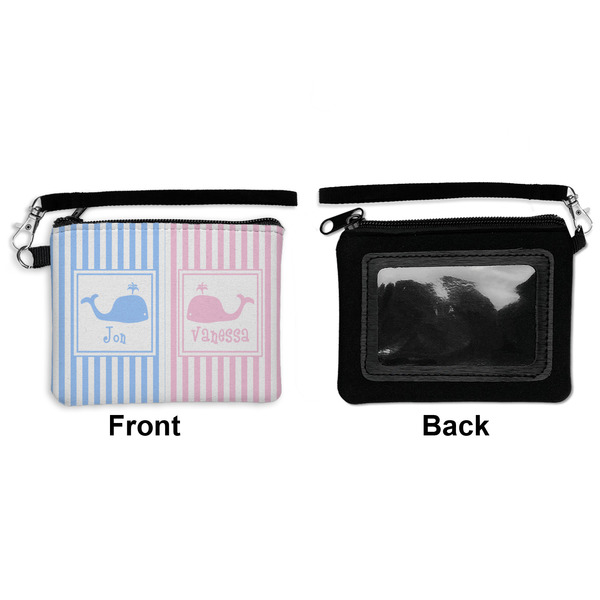 Striped w/ Whales Wristlet ID Cases - Front & Back