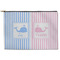 Striped w/ Whales Zipper Pouch Large (Front)