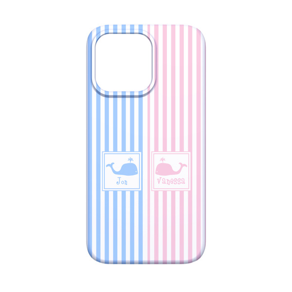 Striped w/ Whales iPhone 13 Mini Case - Back