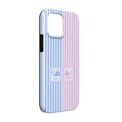 Striped w/ Whales iPhone Case - Rubber Lined - iPhone 13 Pro (Personalized)