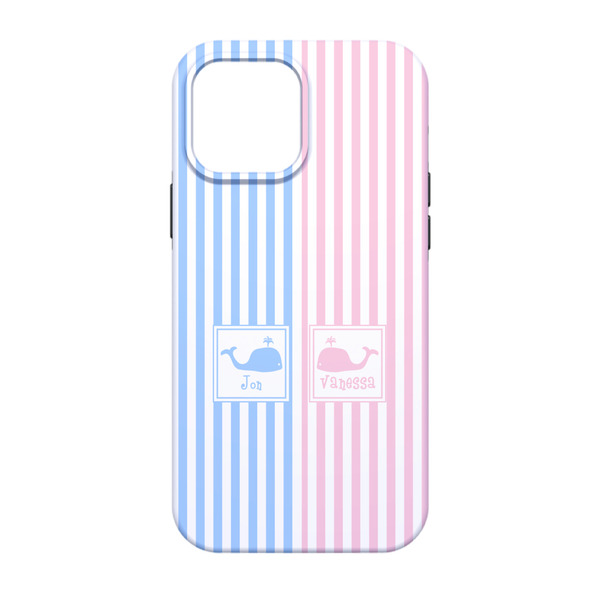 Striped w/ Whales iPhone 13 Pro Tough Case - Back