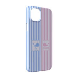 Striped w/ Whales iPhone Case - Plastic - iPhone 14 (Personalized)