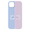 Striped w/ Whales iPhone 14 Plus Case - Back
