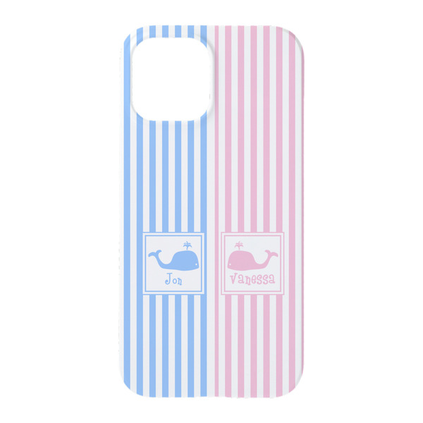 Striped w/ Whales iPhone 15 Pro Case - Back