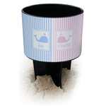Striped w/ Whales Black Beach Spiker Drink Holder (Personalized)
