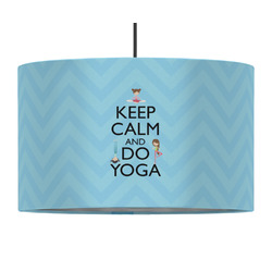 Keep Calm & Do Yoga 12" Drum Pendant Lamp - Fabric