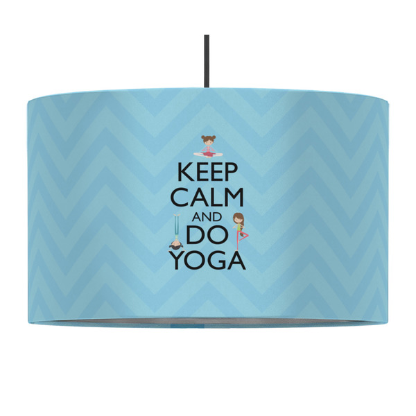 Keep Calm & Do Yoga 12" Drum Lampshade - PENDANT (Fabric)