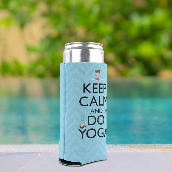 Keep Calm & Do Yoga Can Cooler - Tall 12oz - In Context