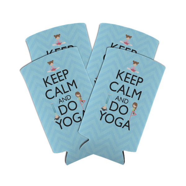 Custom Keep Calm & Do Yoga Can Cooler (tall 12 oz) - Set of 4
