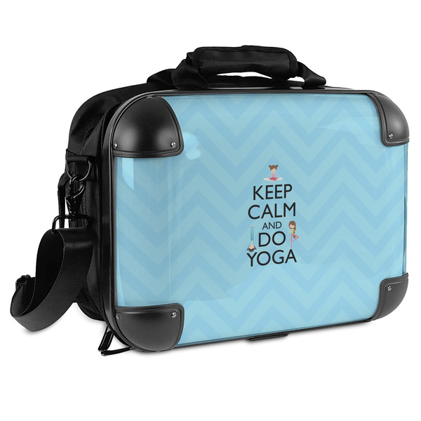 Custom Keep Calm & Do Yoga Hard Shell Briefcase