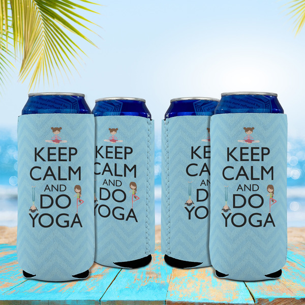 Keep Calm & Do Yoga 16oz Can Sleeve - Set of 4 - LIFESTYLE
