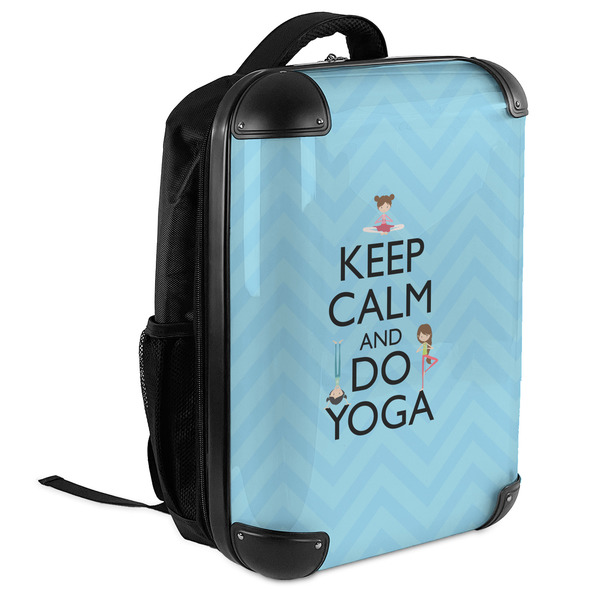 Keep Calm & Do Yoga 18" Hard Shell Backpacks - ANGLED VIEW