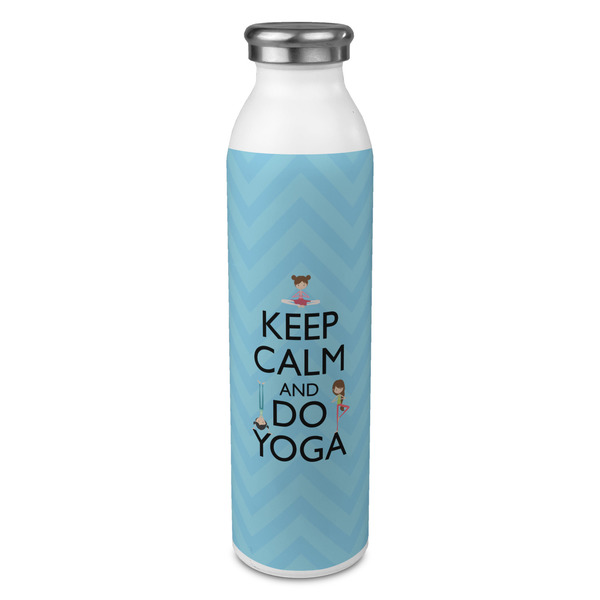 Custom Keep Calm & Do Yoga 20oz Stainless Steel Water Bottle - Full Print