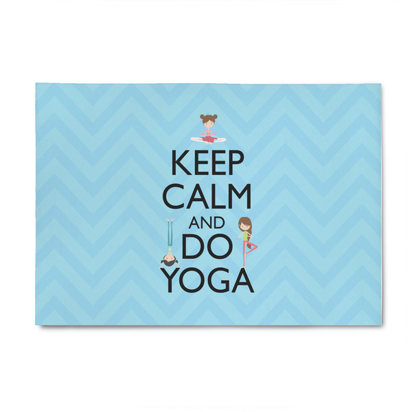Custom Keep Calm & Do Yoga 4' x 6' Patio Rug