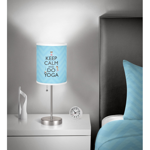 Keep Calm & Do Yoga 7 inch drum lamp shade - in room