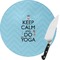 Keep Calm & Do Yoga 8 Inch Small Glass Cutting Board