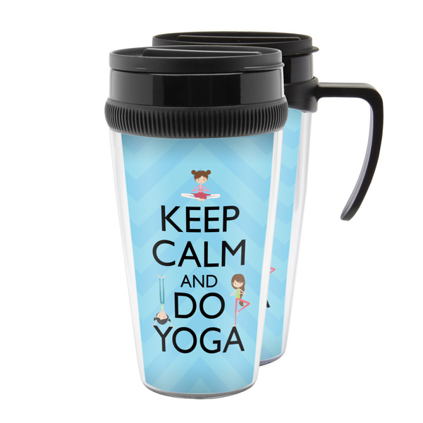 Custom Keep Calm & Do Yoga Acrylic Travel Mug
