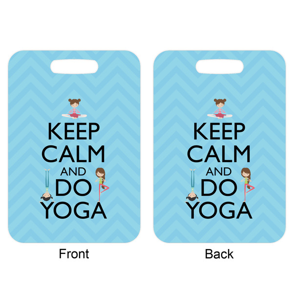 Keep Calm & Do Yoga Aluminum Luggage Tag (Front + Back)