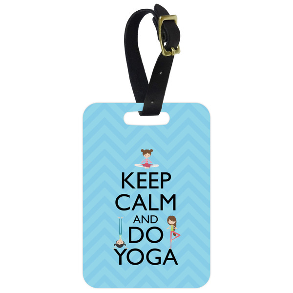 Custom Keep Calm & Do Yoga Metal Luggage Tag