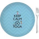Keep Calm & Do Yoga 8" Glass Appetizer / Dessert Plates - Single or Set
