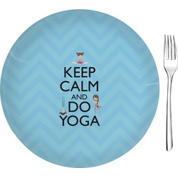 Keep Calm & Do Yoga 8" Glass Appetizer / Dessert Plates - Single or Set