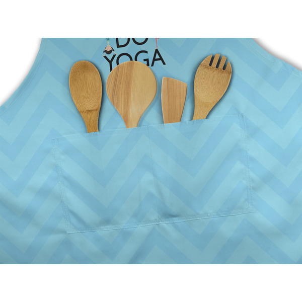 Keep Calm & Do Yoga Apron - Pocket Detail with Props