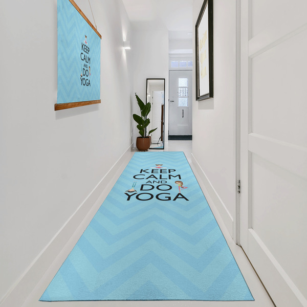 Keep Calm & Do Yoga Area Rug Sizes - In Context (vertical)