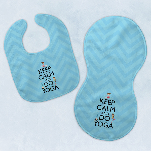 Custom Keep Calm & Do Yoga Baby Bib & Burp Set