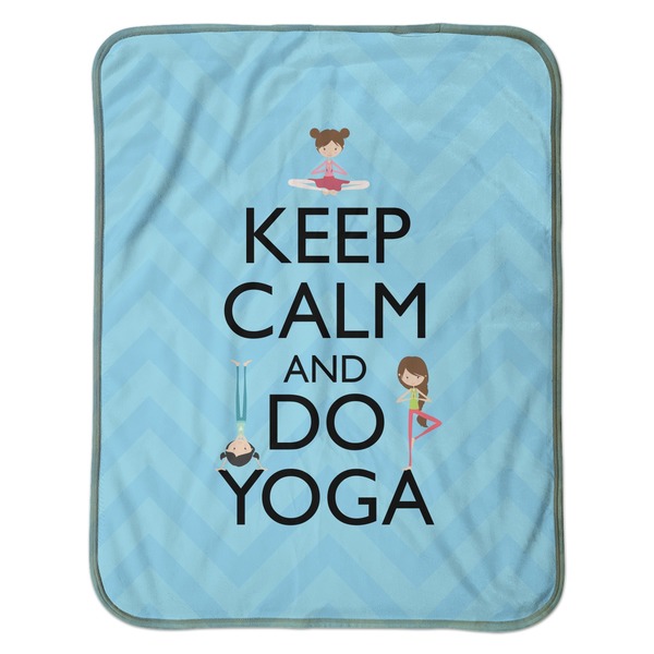 Keep Calm & Do Yoga Baby Sherpa Blanket - Flat