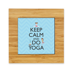 Keep Calm & Do Yoga Bamboo Trivet with Ceramic Tile Insert