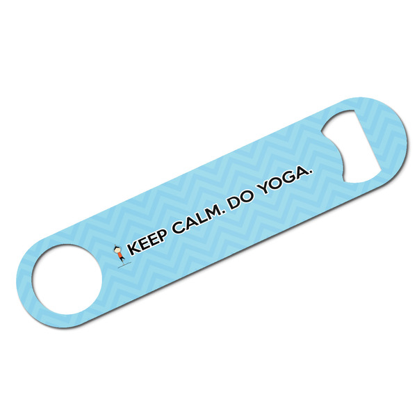 Custom Keep Calm & Do Yoga Bar Bottle Opener - White