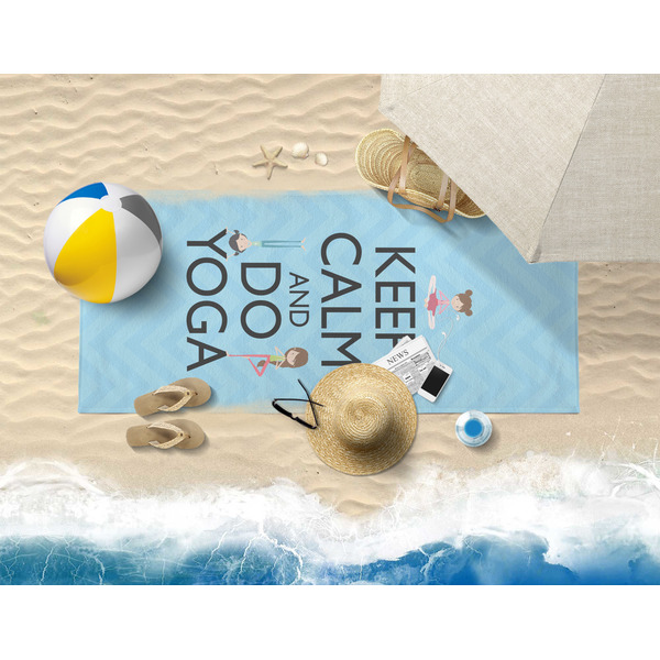 Keep Calm & Do Yoga Beach Towel Lifestyle
