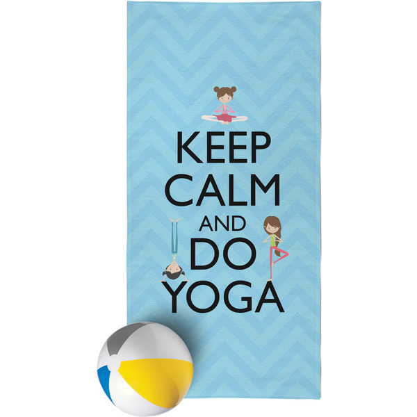Custom Keep Calm & Do Yoga Beach Towel
