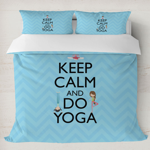 Custom Keep Calm & Do Yoga Duvet Cover Set - King