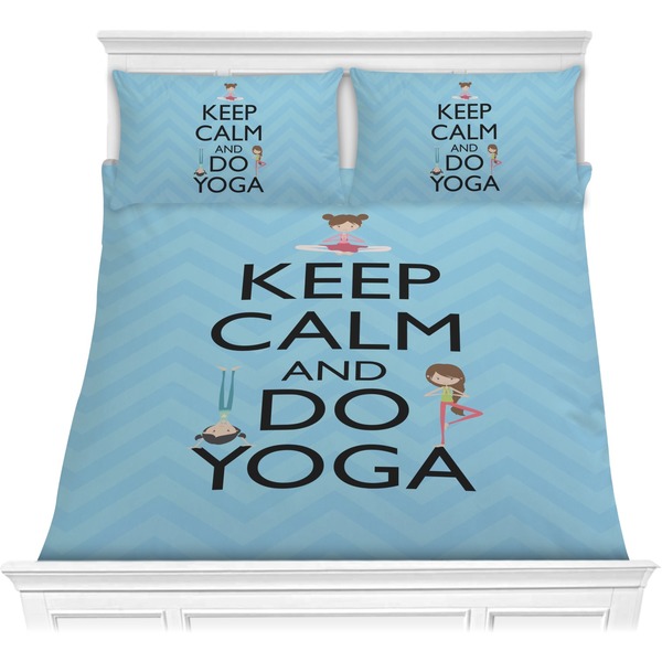 Custom Keep Calm & Do Yoga Comforter Set - Full / Queen