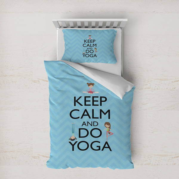 Custom Keep Calm & Do Yoga Duvet Cover Set - Twin XL