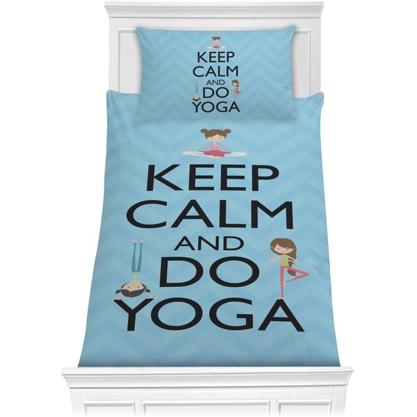 Custom Keep Calm & Do Yoga Comforter Set - Twin