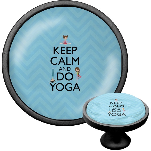 Custom Keep Calm & Do Yoga Cabinet Knob (Black)