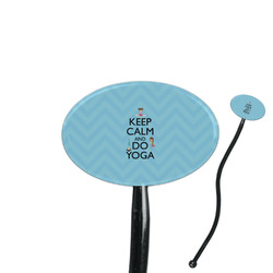 Keep Calm & Do Yoga 7" Oval Plastic Stir Sticks - Black - Single Sided