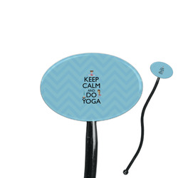 Keep Calm & Do Yoga 7" Oval Plastic Stir Sticks - Black - Double Sided