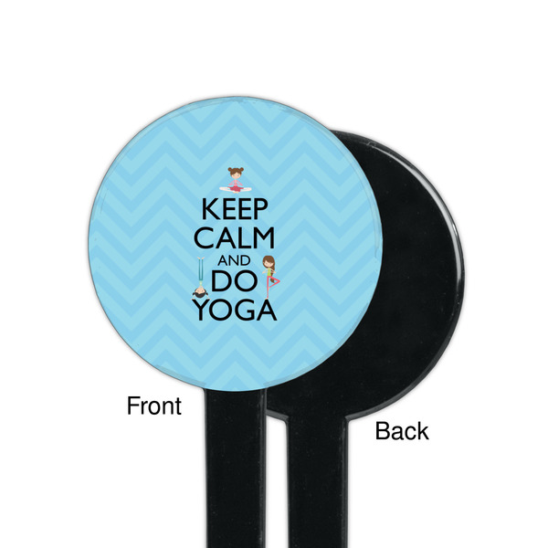 Keep Calm & Do Yoga Black Plastic 7" Stir Stick - Single Sided - Round - Front & Back